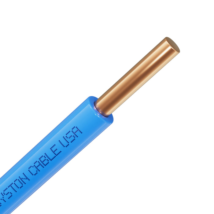14 AWG Tracer Wire,Direct Burial, Solid Bare Copper, Underground,Blue