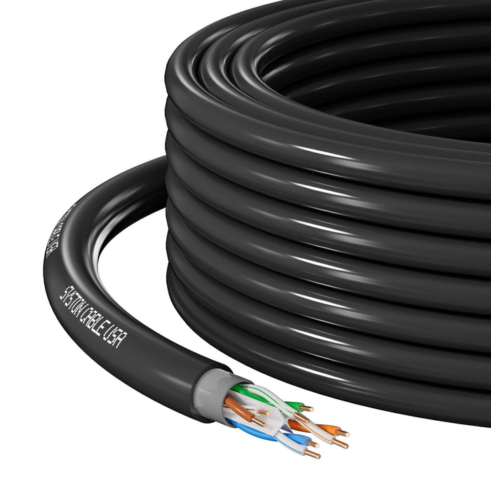 CAT 6A+ Ethernet Bulk Cable, Direct Burial, 700 MHz, 23/4pr Solid CU, Outdoor