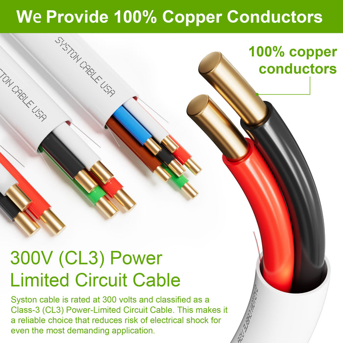 14/2 Security Wire,Burglar Alarm Cable,CL3P,Unshielded,Solid Copper,UV Res