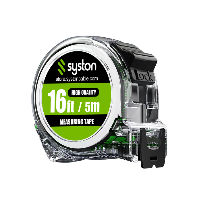 Self-Locking Fluorescent Steel Tape Measure,Width Gauge,Easy Read, 16ft / 5m