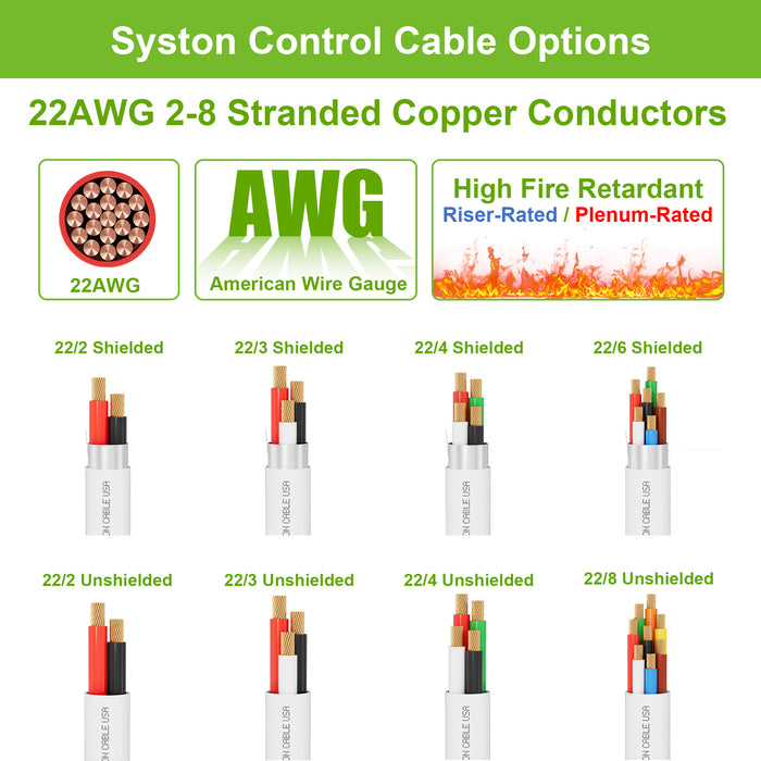 22/4 Security Wire,Burglar Alarm Cable,CL3P,Unshielded,Stranded Copper,UV Res