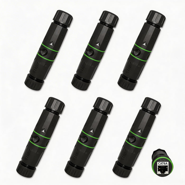 Waterproof RJ45 Coupler IP68 Female to Female CAT6/CAT5 8P8C for PoE Extender Adapter