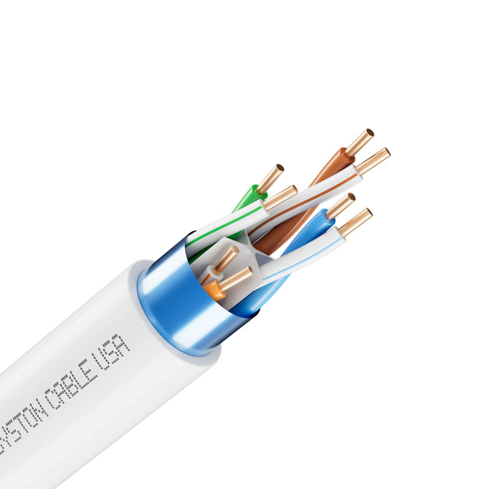 CAT 6E Ethernet Bulk Cable,600MHz,23/4pr Solid CU,CMR,Shielded,Blue