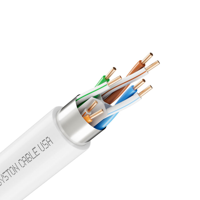 CAT 6E Ethernet Bulk Cable,600MHz,23/4pr Solid CU,CMP,Shielded