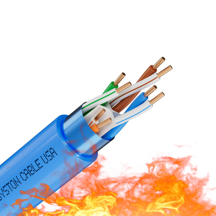CAT 6A+ Ethernet Bulk Cable,750MHz,23/4pr Solid CU,CMP,Shielded,Blue