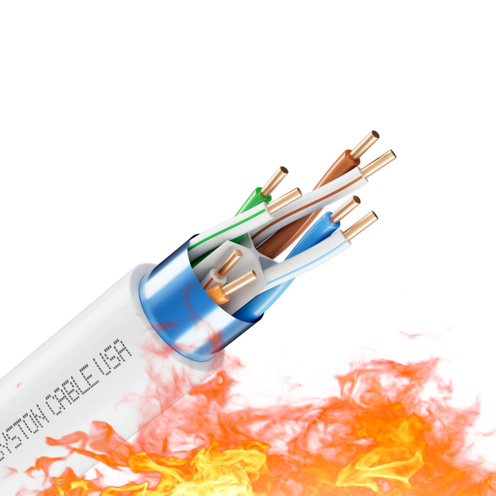 CAT 6E Ethernet Bulk Cable,600MHz,23/4pr Solid CU,CMP,Shielded