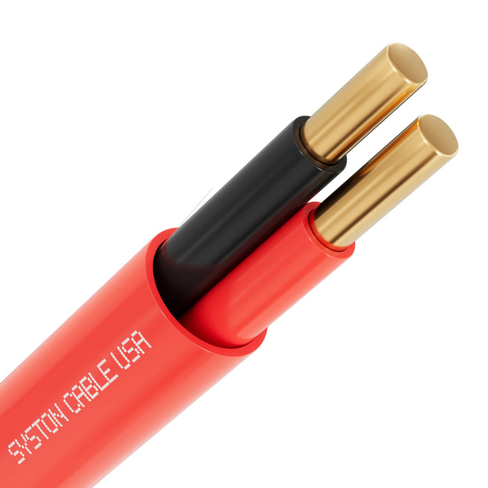 16/2 Fire Alarm Cable, Solid Copper, Red, Unshielded, FPLR, Indoor/Outdoor