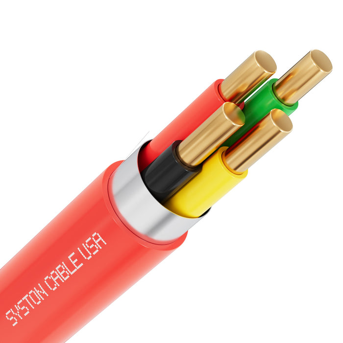 18/4 Fire Alarm Cable, Solid Copper, Red, Shielded, FPLR, Indoor/Outdoor