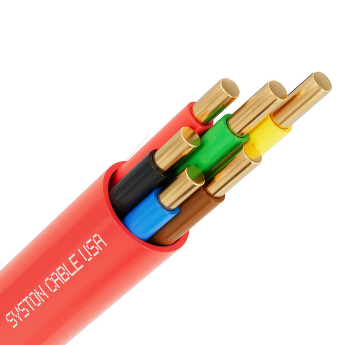 18/6 Fire Alarm Cable, Solid Copper, Red, Unshielded, FPLP, Indoor/Outdoor