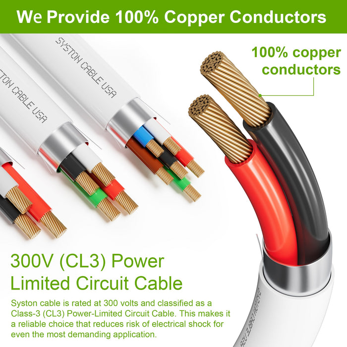 18/4 Security Wire,Burglar Alarm Cable,CL3P,Unshielded,Stranded Copper,UV Res