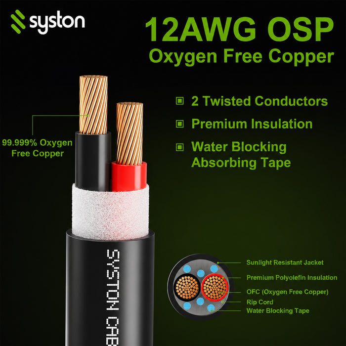 12/2 Speaker Wire Audio Cable In-Wall Outdoor Direct Burial UV