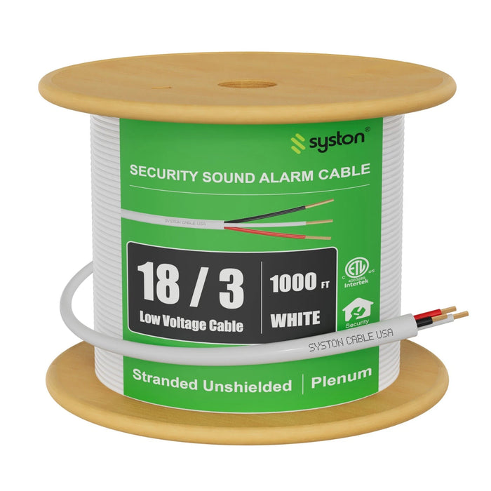 18/3 Security Wire,Burglar Alarm Cable,CL3P,Unshielded,Stranded Copper,UV Res