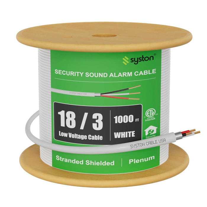 18/3  Security Wire,Burglar Alarm Cable,CL3P,Shielded,Stranded Copper,UV Res