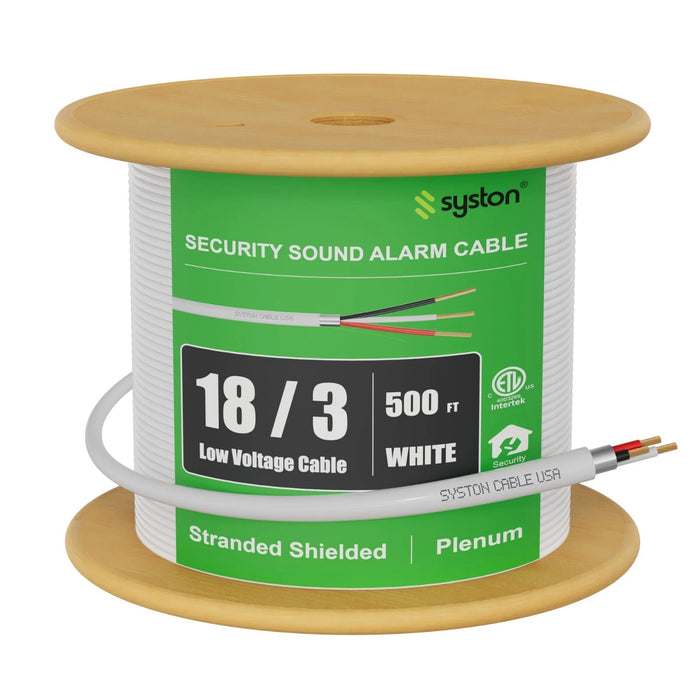 18/3  Security Wire,Burglar Alarm Cable,CL3P,Shielded,Stranded Copper,UV Res