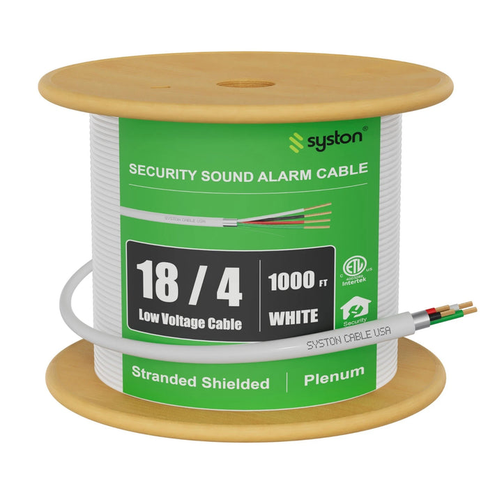 18/4 Security Wire,Burglar Alarm Cable,CL3P,Shielded,Stranded Copper,UV Res