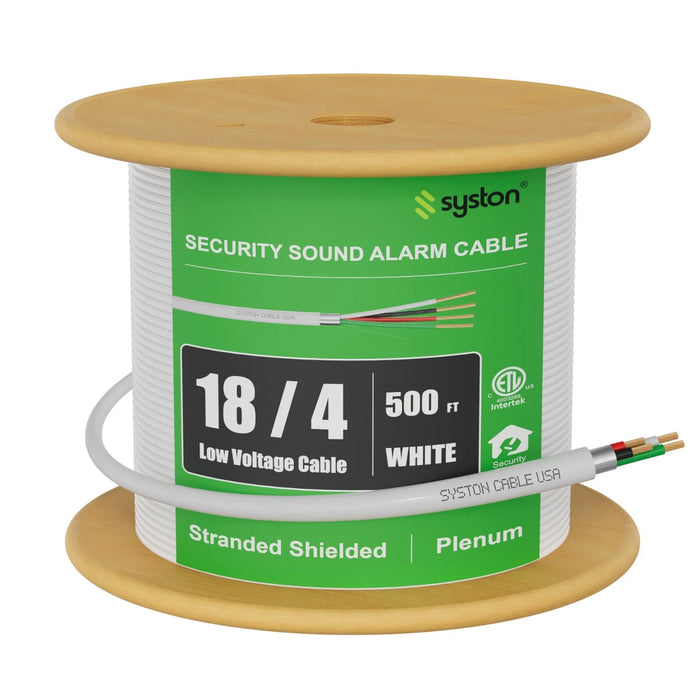 18/4 Security Wire,Burglar Alarm Cable,CL3P,Shielded,Stranded Copper,UV Res