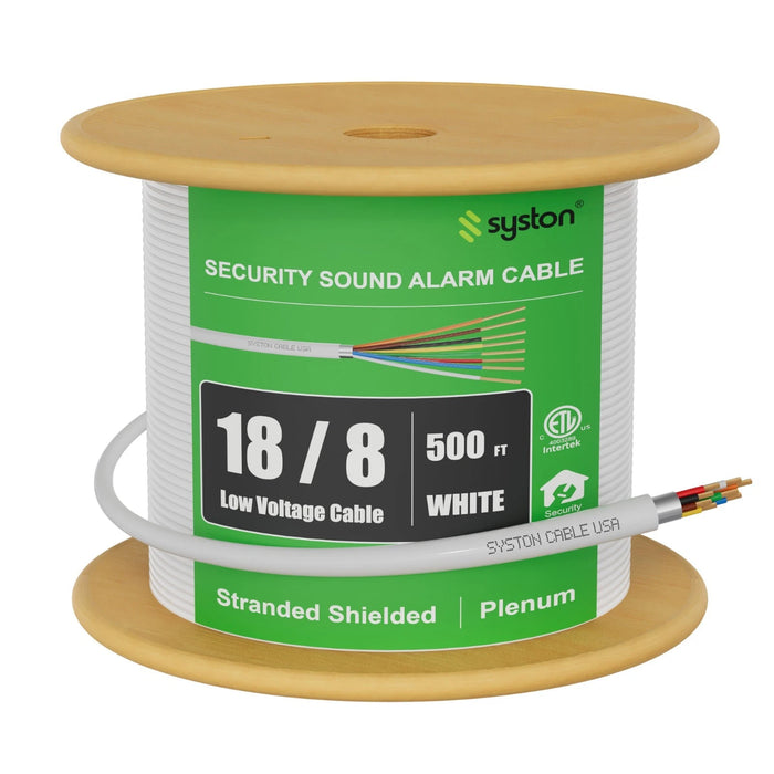 18/8 Security Wire,Burglar Alarm Cable,CL3P,Shielded,Stranded Copper,UV Res