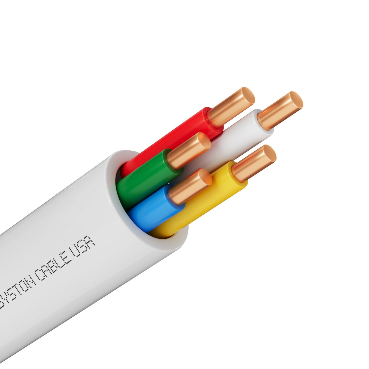 18/5 Thermostat Wire, Solid Copper, White, CL3R, Sun Res, Indoor