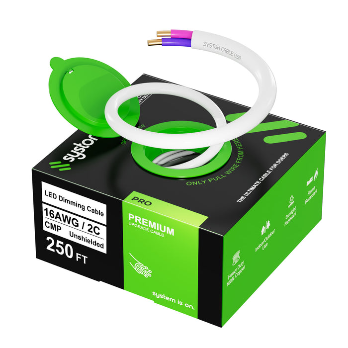16/2 0-10V LED Dimming Cable for Low Voltage Ballast Wiring and Connection,Solid Bare Copper,Unshielded,CL3P