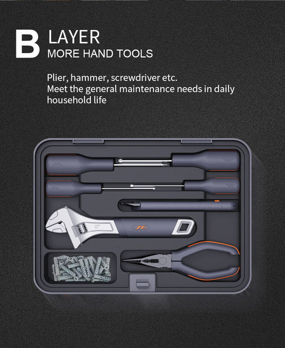 Multifunctional Tool Box, Household Hardware Tool Set, Home Kit Basic Tool Set, Storage Box