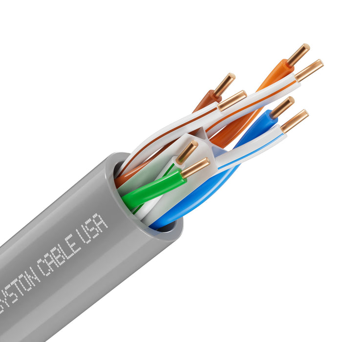 CAT 6E Ethernet Bulk Cable, 600MHz, 23/4pr Solid CU, CMR, Indoor/Outdoor