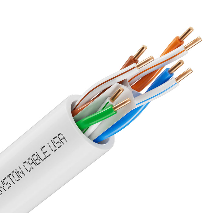 CAT 6E Ethernet Bulk Cable, 600MHz, 23/4pr Solid CU, CMP, Indoor/Outdoor