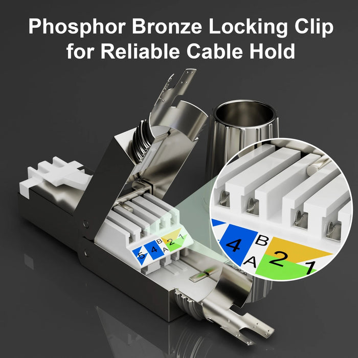 Cat8 RJ45 Connectors 2-Pack, Ethernet Cable RJ45 Plug Terminal Zinc Alloy