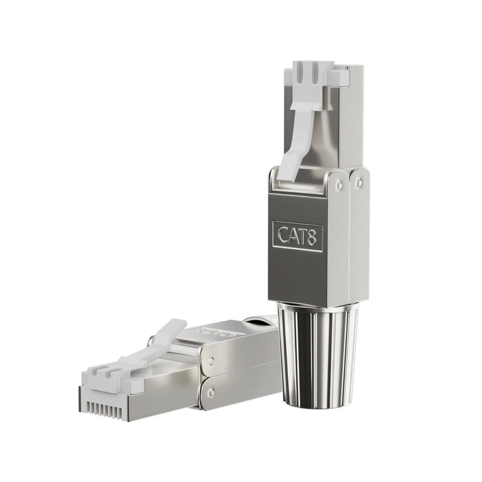 Cat8 RJ45 Connectors 2-Pack, Ethernet Cable RJ45 Plug Terminal Zinc Alloy