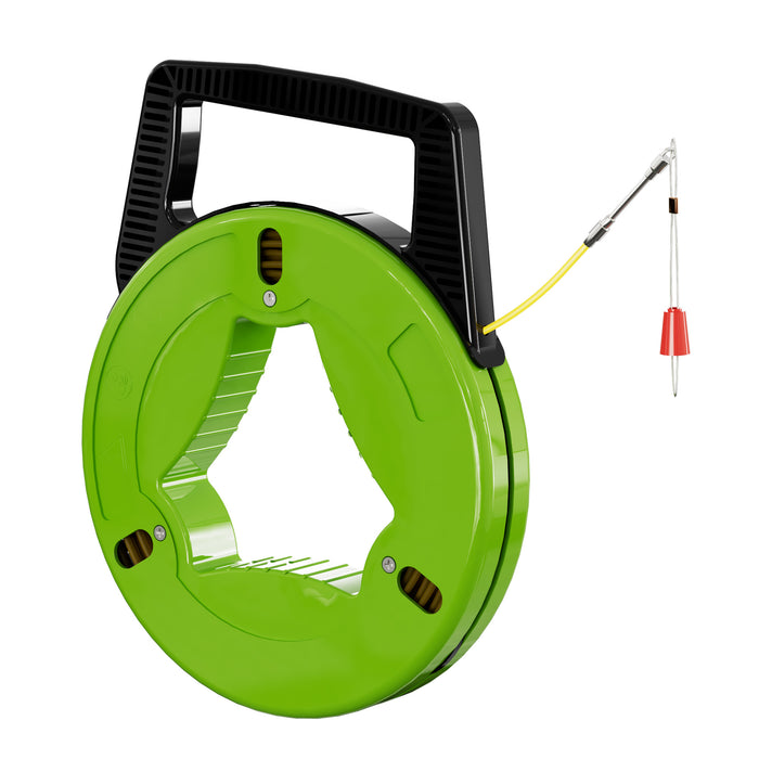 Fish Tape Steel Wire Puller 1/8" 100 ft, Cable Puller Tool with Loop Tip