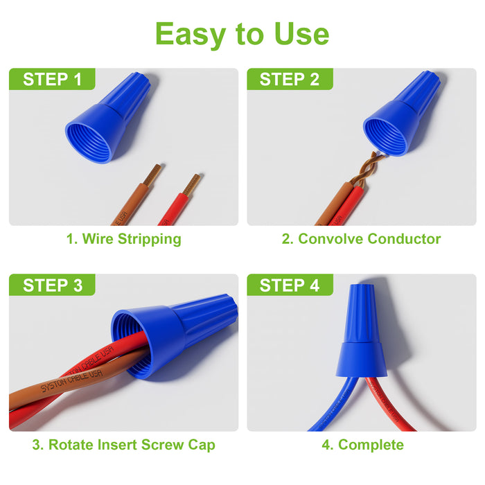 250pcs/5pack Wire Connectors,Insulating Insert Twist Electrical Wire Caps