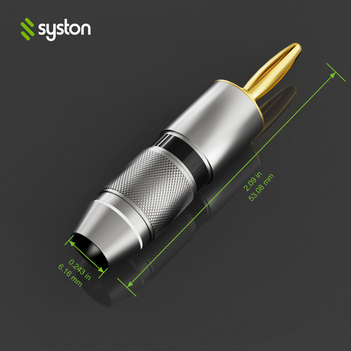 Speaker Banana Plugs, 24K Gold-Plated Audio Connectors, for Speaker Wire, Home Audio Theater Systems