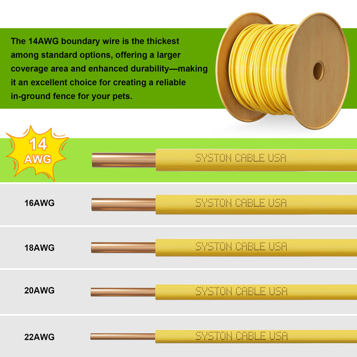 14 Gauge Electric Dog Fence Boundary Wire-Universal Compatibility Yellow