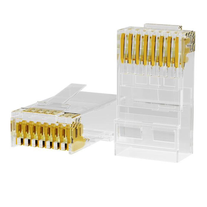 Cat 6 RJ45 Connectors, Front-Entry Design, RJ45 Modular Plugs, 1.00 mm Hole Diameter, UTP