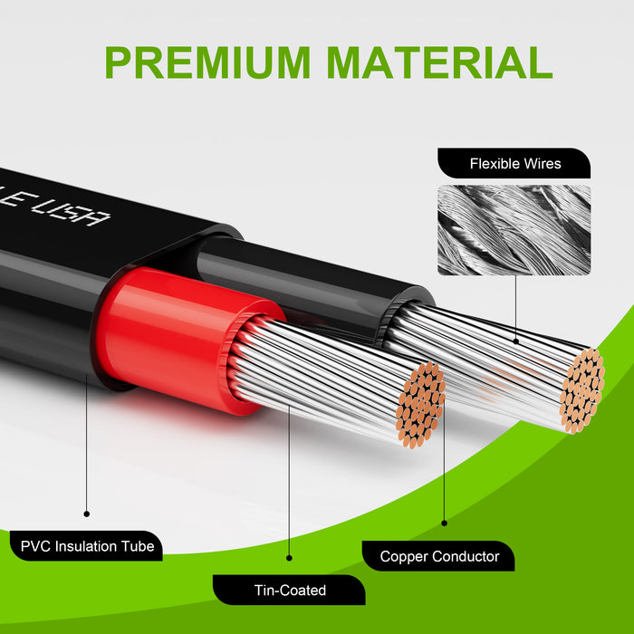 18/2 Automotive Wire, 12V Low Voltage PVC Cord Flexible Cable, Stranded Tinned Copper for Car Marine Wiring