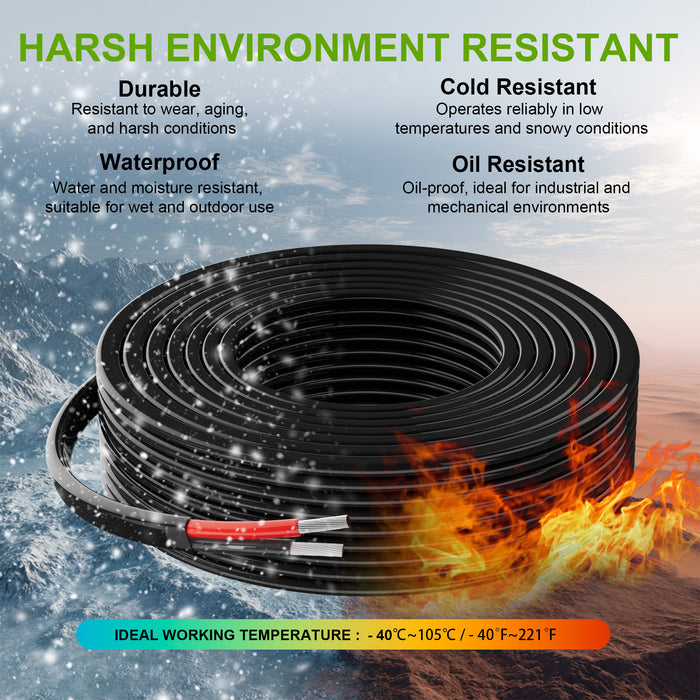 18/2 Automotive Wire, 12V Low Voltage PVC Cord Flexible Cable, Stranded Tinned Copper for Car Marine Wiring